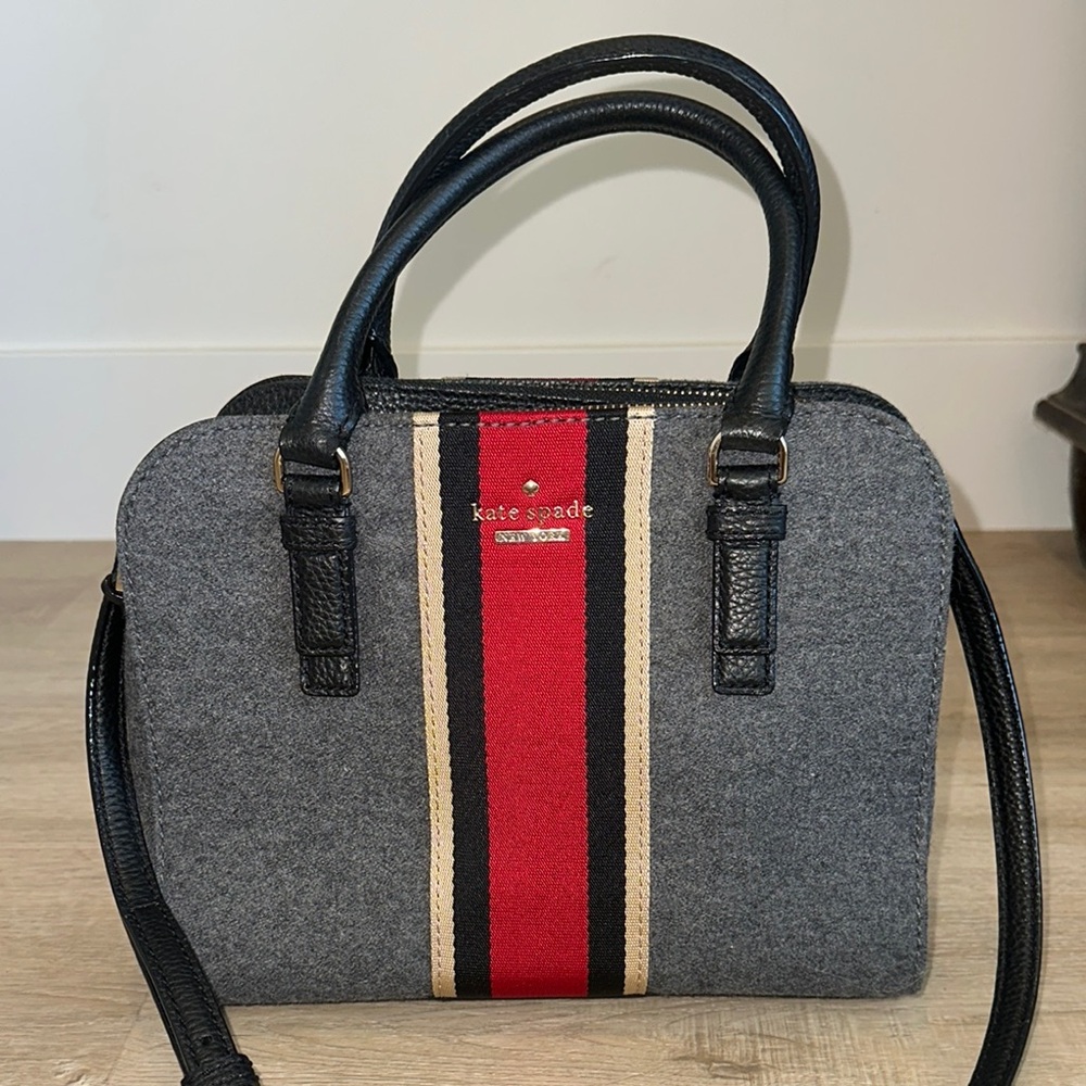 Kate Spade Black and Red Stripe Satchel
